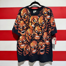 2001 Liquid Blue Skull Pile All Over Print Shirt