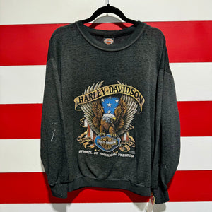 1991 Harley Davidson Symbol of American Freedom 3D Emblem Sweatshirt