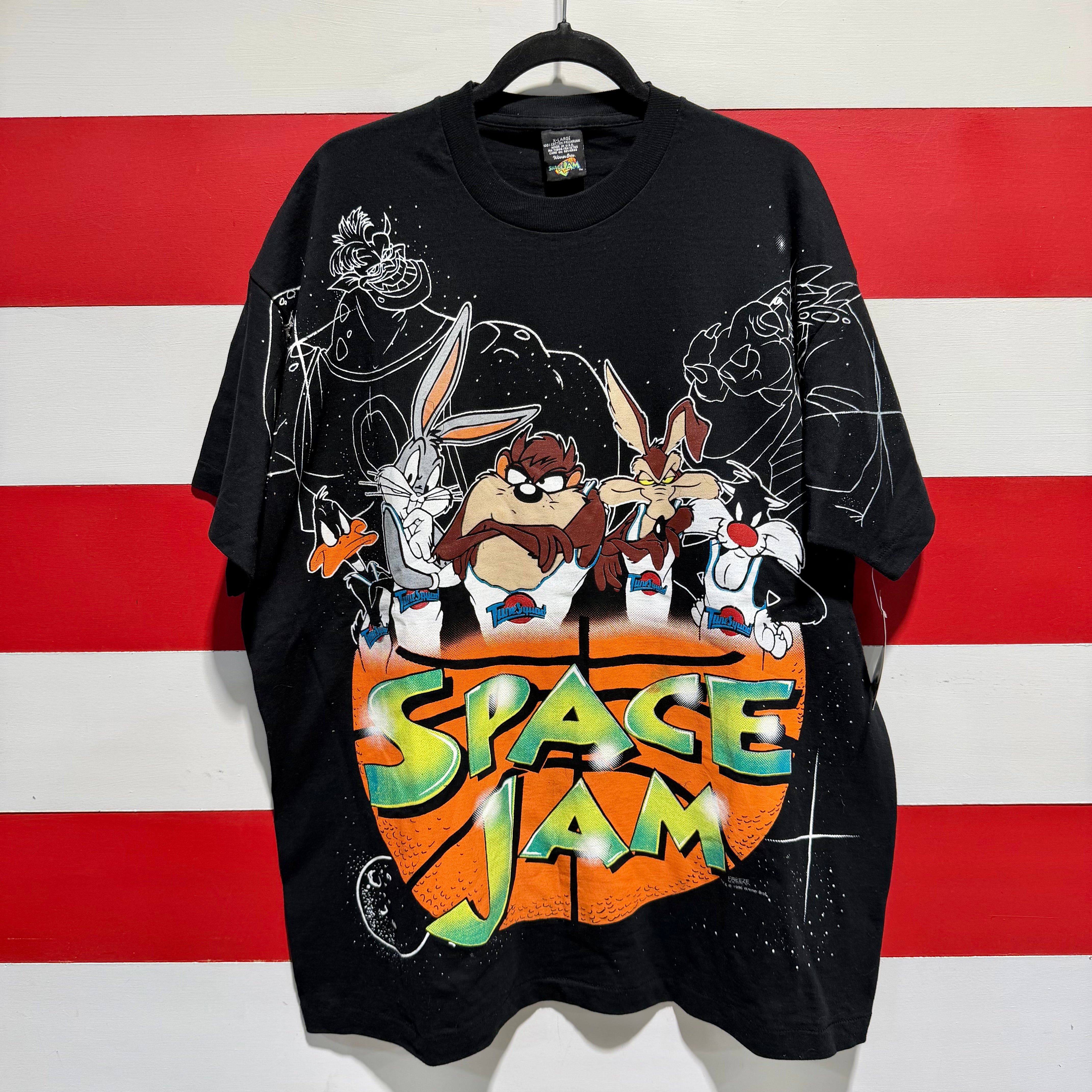 トップス OZONE COMMUNITY 90s Souvenir Shirt 1996 Space Jam All Over Print Shirt – Naptown Thrift