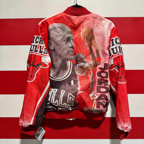 90s Michael Jordan Chicago Bulls Chalk Line Fanimation Jacket