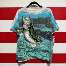 90s National Wildlife Federation Bass All Over Print Shirt