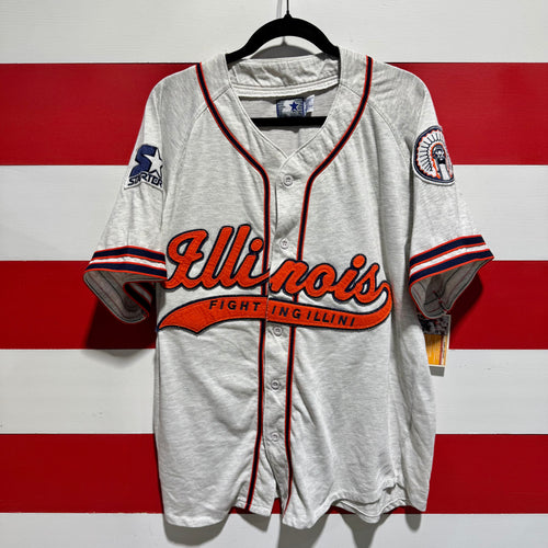 90s Illinois Fighting Illini Starter Baseball Jersey