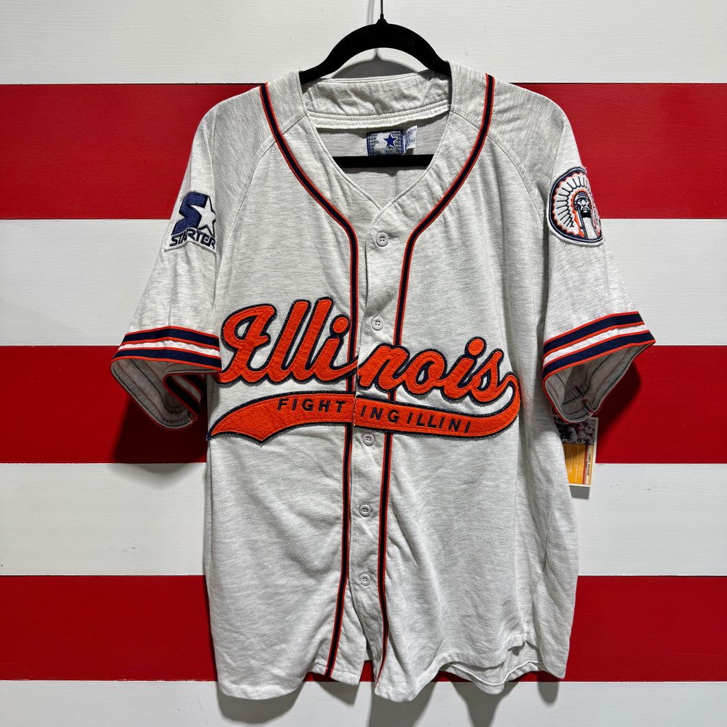 90s Illinois Fighting Illini Starter Baseball Jersey
