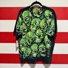 2001 Liquid Blue Skull Pile All Over Print Shirt