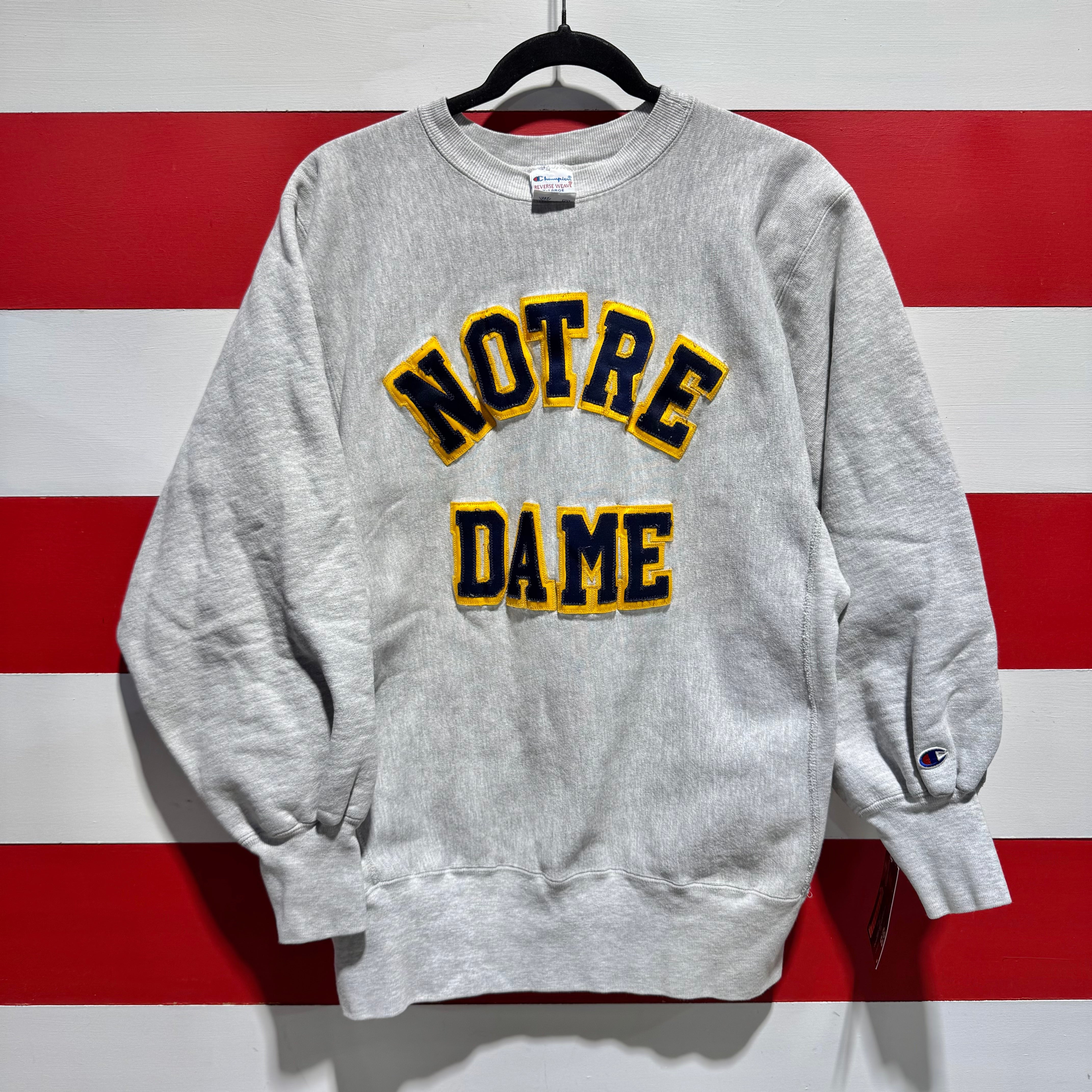 トップス Champion Reverse Weave Notre Dame 90s Notre Dame Champion Reverse Weave Sweatshirt – Naptown Thrift