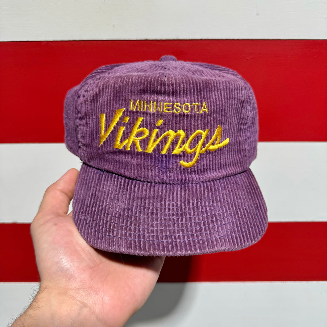 90s Minnesota Vikings Sports Specialties Corduroy Script Hat