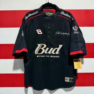 Early 2000s Dale Jr Bud King of Beers Warmup Shirt