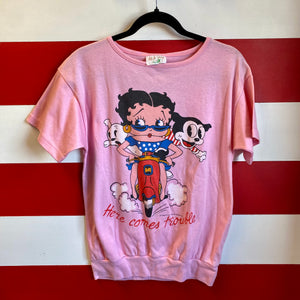 1986 Betty Boop Here Comes Trouble Shirt
