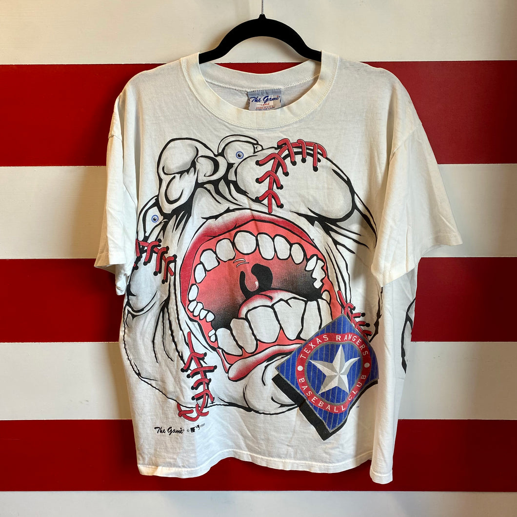 1995 Texas Rangers The Game Baseball Mouth Shirt
